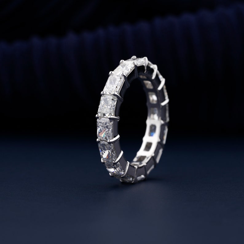 0.20 CT Radiant Cut Lab Diamond Wedding Band,Radiant Full Eternity Diamond Band,Bridal Ring,Anniversary Gift For Her