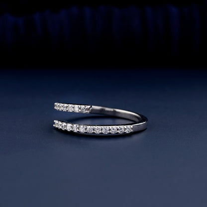 14K White Gold Round Lab Diamond Wedding Band