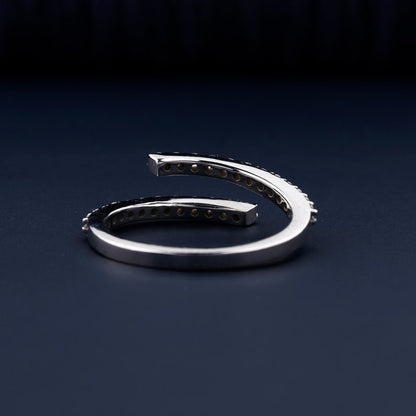 14K White Gold Round Lab Diamond Wedding Band