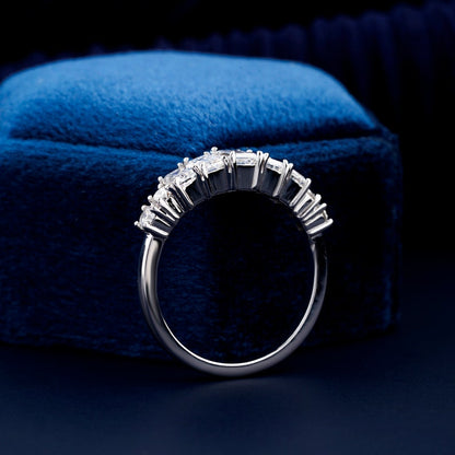 Emerald Cut Lab Diamond Eternity Band – White Gold