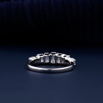 Emerald Cut Lab Diamond Eternity Band – White Gold