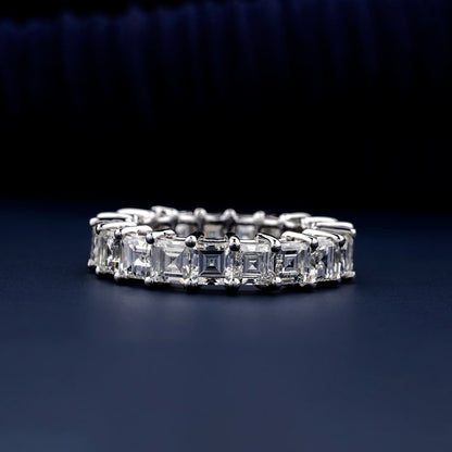 Carre Cut Lab Diamond Eternity Band in 14K White Gold