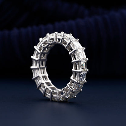 Carre Cut Lab Diamond Eternity Band in 14K White Gold