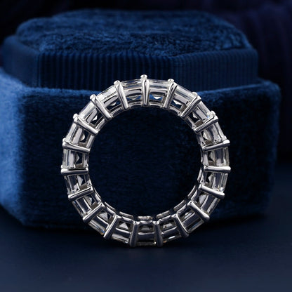 Carre Cut Lab Diamond Eternity Band in 14K White Gold