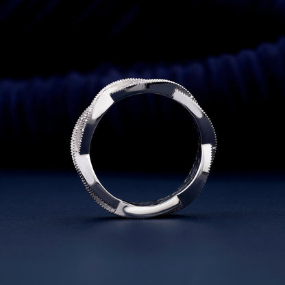 Lab Diamond Wedding Band – Infinity Twisted Pave Stackable Ring