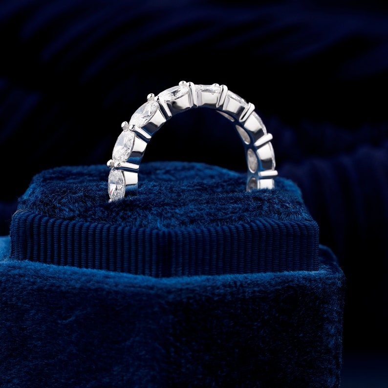 0.20 CT Oval Cut Lab Diamond Wedding Band Full Eternity Band Oval Stackable Band Bridal Set Ring DE/VS Lab Created Diamonds Gift For Her