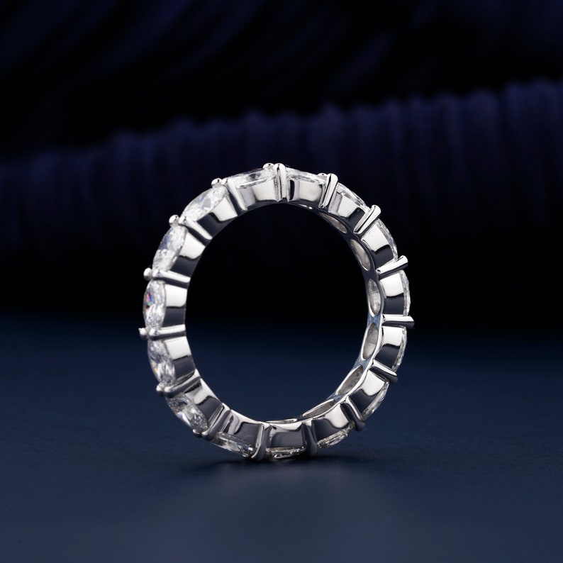 0.20 CT Oval Cut Lab Diamond Wedding Band Full Eternity Band Oval Stackable Band Bridal Set Ring DE/VS Lab Created Diamonds Gift For Her