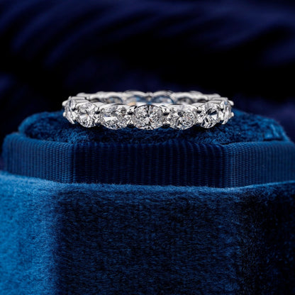 Oval Lab Diamond Eternity Wedding Band in Solid Gold