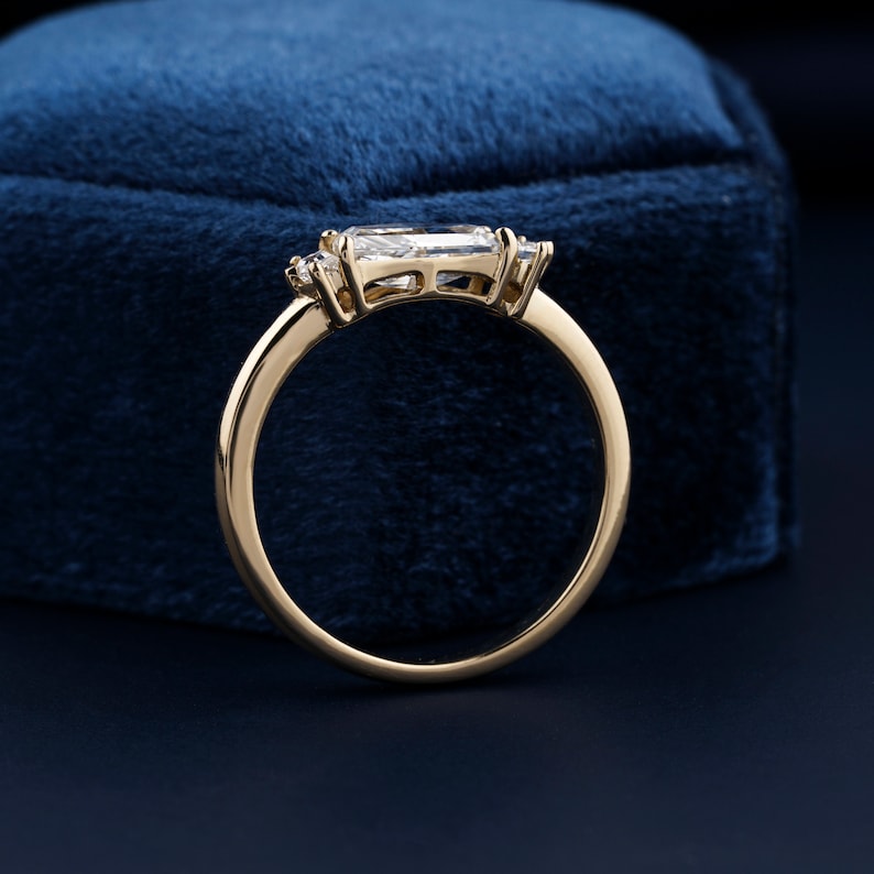 Cadillac Diamond Ring,1 CT Lab grown Diamond Engagement Ring E/VS1,Antique Cut Diamond,Wedding Ring For Gift,Three Stone Ring,Proposal Ring