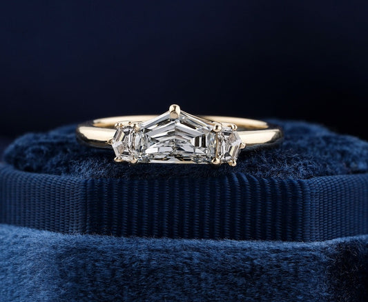 Cadillac Diamond Ring,1 CT Lab grown Diamond Engagement Ring E/VS1,Antique Cut Diamond,Wedding Ring For Gift,Three Stone Ring,Proposal Ring