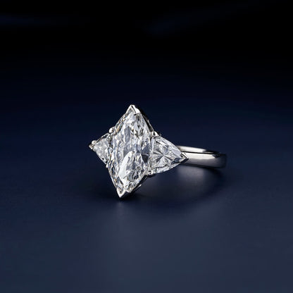 Marquise Cut Lab Grown Diamond Three Stone Engagement Ring