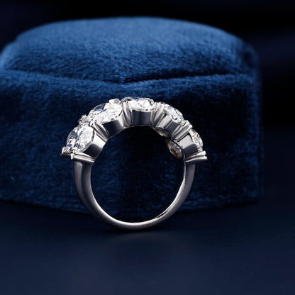 “Five Stone Oval Lab Diamond Wedding Band Ring”
