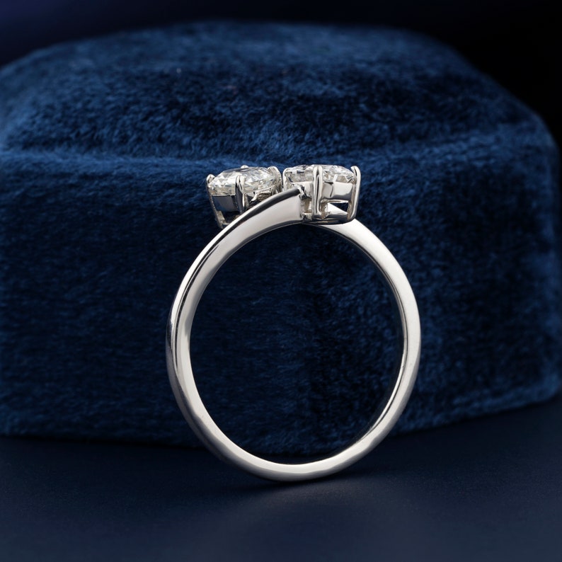 0.50 CT Each Octagon Cut Lab Grown Diamond Toi Et Moi Ring Wedding Ring Engagement Conflict Free Fancy Diamond Two Stone Ring