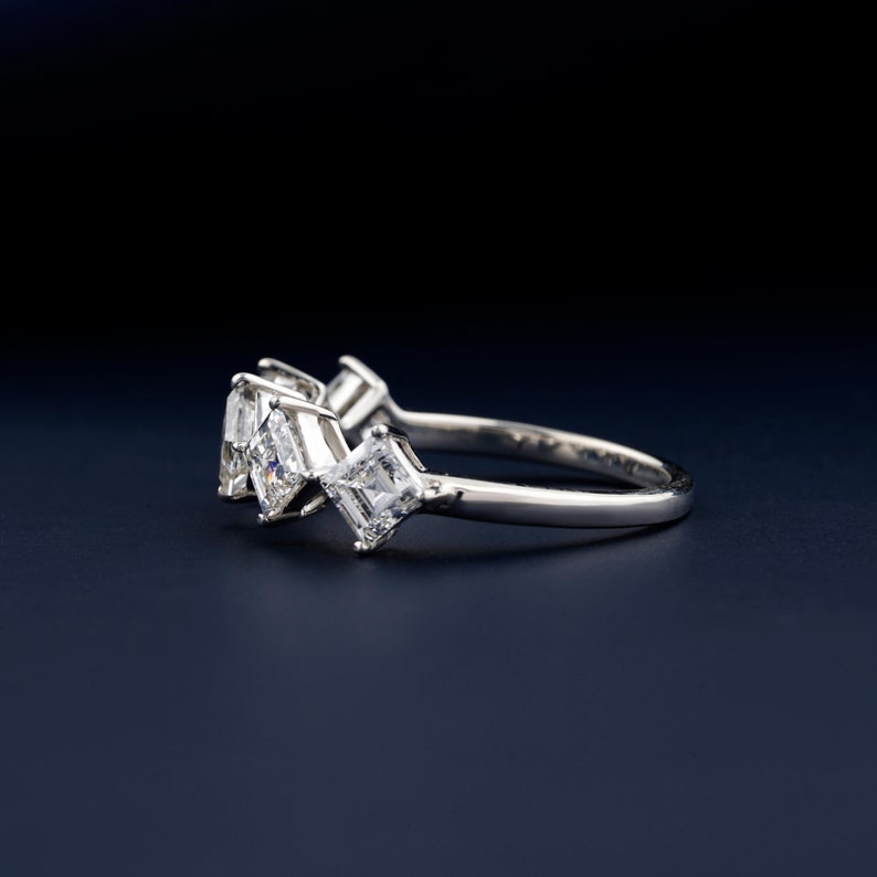 Each 0.40CT Carre Cut Lab Grown Diamond Eternity Band,Bridal Wedding Band,Carre 5 Stone Engagement Eternity Band,Promise Band,Purposnal Band