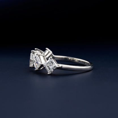 Carre Cut Lab Grown Diamond 5 Stone Eternity Wedding Band