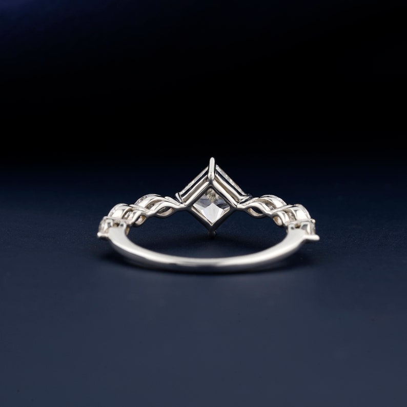 1CT Princess Lab Grown Diamond Engagement Ring,Distance Pave Ring,Proposal Ring, Anniversary Gift,Valentine's Ring Gift, Bridal Wedding Ring