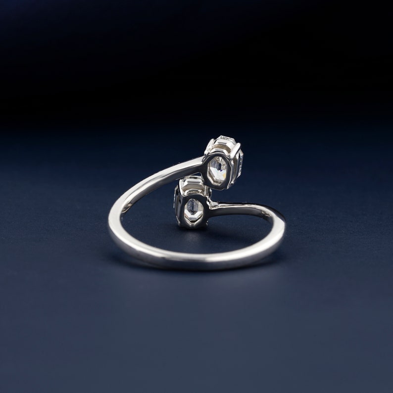 0.50 CT Each Octagon Cut Lab Grown Diamond Toi Et Moi Ring Wedding Ring Engagement Conflict Free Fancy Diamond Two Stone Ring