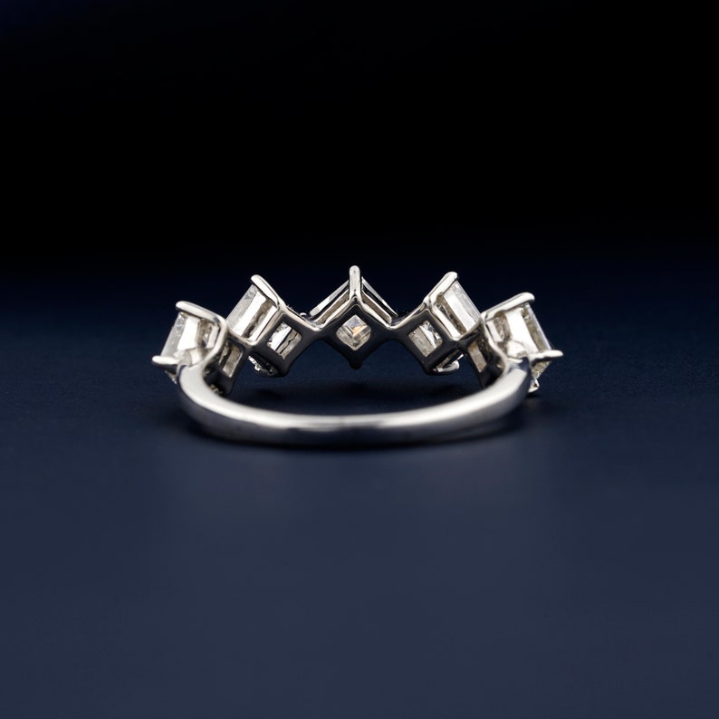 Each 0.40CT Carre Cut Lab Grown Diamond Eternity Band,Bridal Wedding Band,Carre 5 Stone Engagement Eternity Band,Promise Band,Purposnal Band