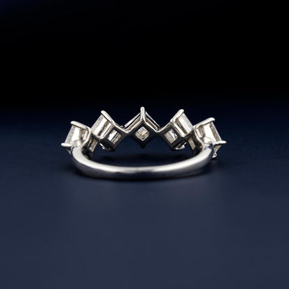 Carre Cut Lab Grown Diamond 5 Stone Eternity Wedding Band