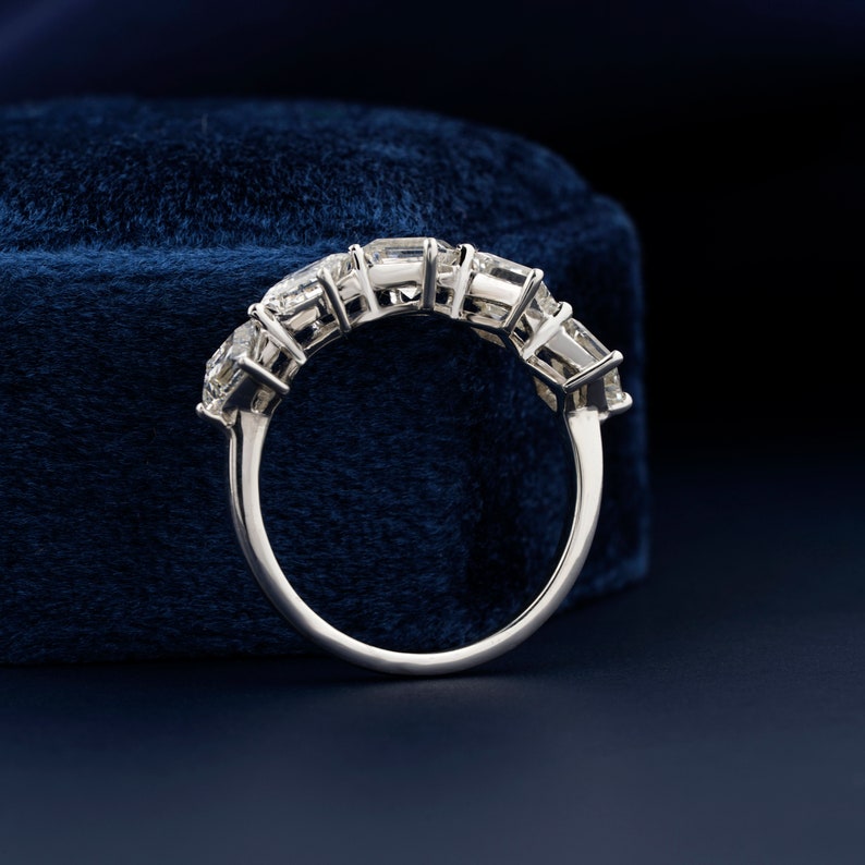 Each 0.40CT Carre Cut Lab Grown Diamond Eternity Band,Bridal Wedding Band,Carre 5 Stone Engagement Eternity Band,Promise Band,Purposnal Band