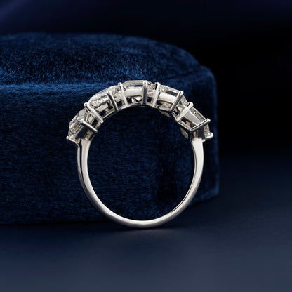 Carre Cut Lab Grown Diamond 5 Stone Eternity Wedding Band