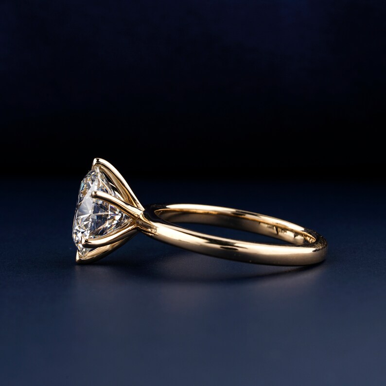 Lab Diamond Solitaire Ring – Round 6 Prong Engagement Ring