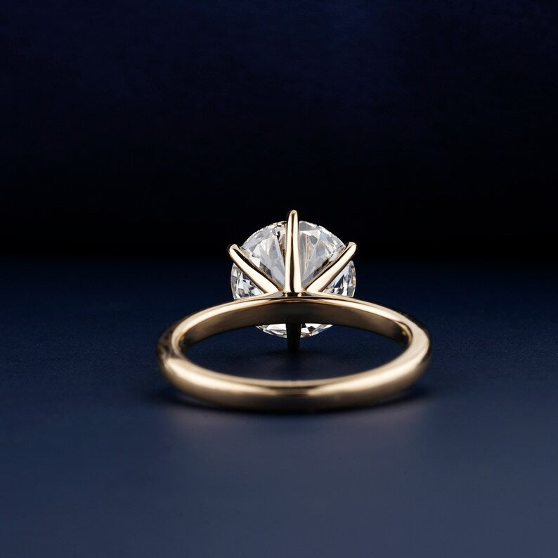 Lab Diamond Solitaire Ring – Round 6 Prong Engagement Ring