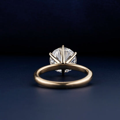 Lab Diamond Solitaire Ring – Round 6 Prong Engagement Ring