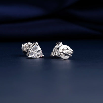2 CT Trilliant Lab Diamond Stud Earrings | 14K Gold