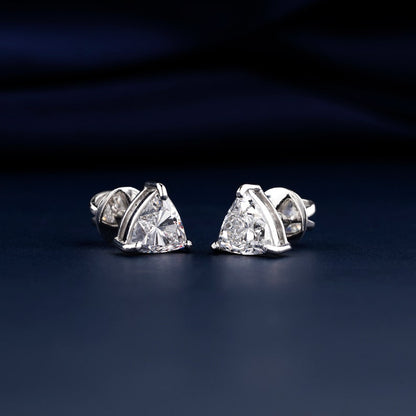 2 CT Trilliant Lab Diamond Stud Earrings | 14K Gold