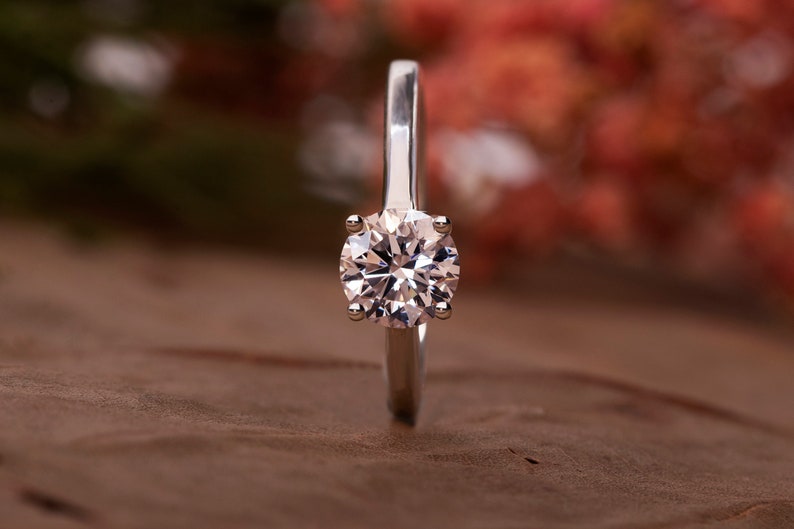 Round Cut Lab Grown Diamond Ring,Solitaire Diamond Engagement Ring,0.25 to 1.00 Ct E/vs1 Round Wedding Ring For Her,Minimalist Ring For Gift