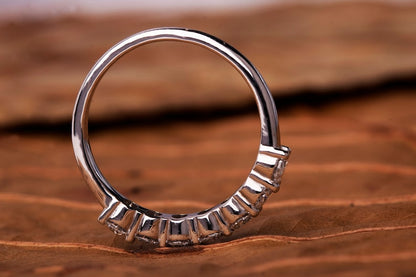 7 Stone Oval Lab Grown Diamond Eternity Wedding Band – 0.15 CT Each