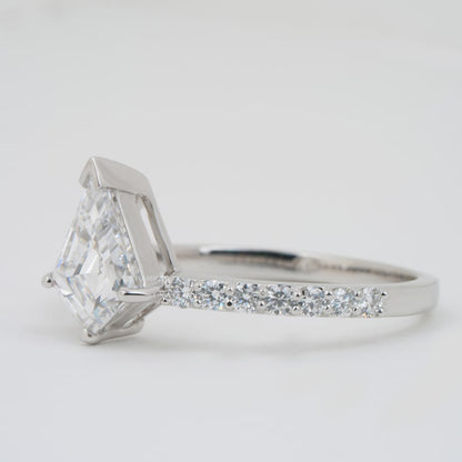 ⭐ Kite Cut Lab Diamond Engagement Ring 1.5 Ct White Gold