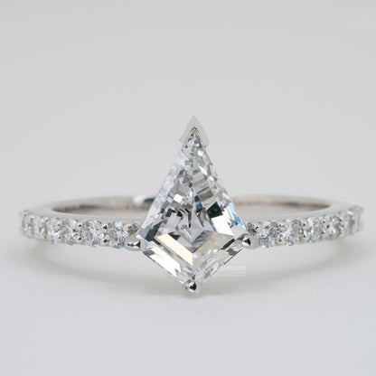 ⭐ Kite Cut Lab Diamond Engagement Ring 1.5 Ct White Gold