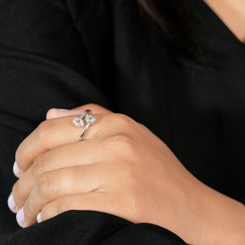 Oval Lab Diamond Toi Et Moi Engagement Ring For Her