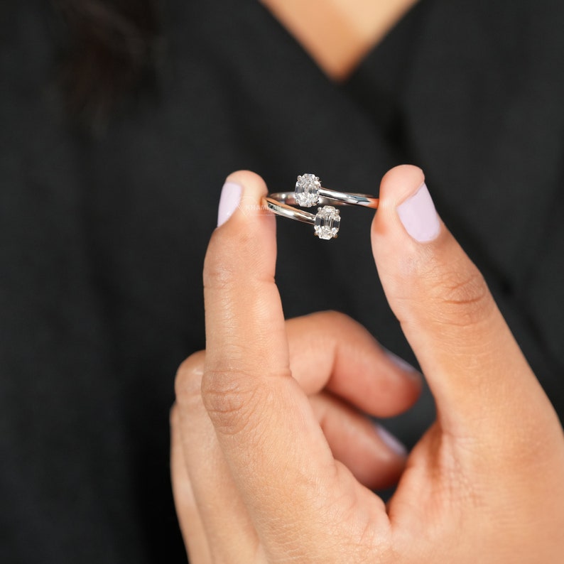 Oval Lab Diamond Toi Et Moi Engagement Ring For Her