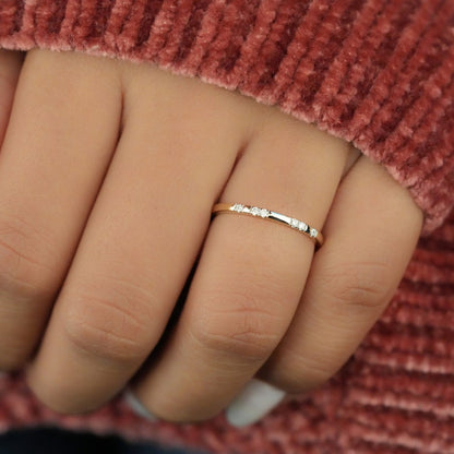 14K Gold Lab Diamond Micro Pave Wedding Band