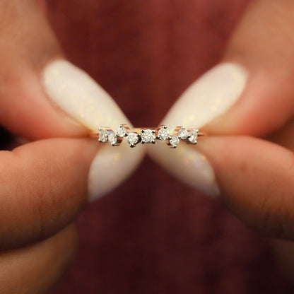 Lab Grown Diamond Cluster Engagement Ring – Minimalist Multi Stone Ring