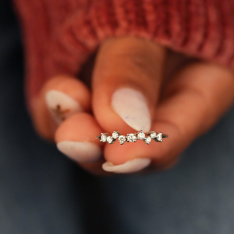 Lab Grown Diamond Cluster Engagement Ring – Minimalist Multi Stone Ring