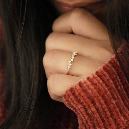 Lab Grown Diamond Cluster Engagement Ring – Minimalist Multi Stone Ring
