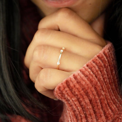 Unique Lab Diamond Bamboo Stacking Ring
