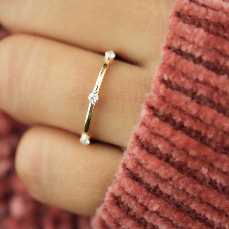 Unique Lab Diamond Bamboo Stacking Ring