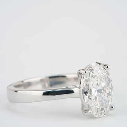 Oval Lab Diamond Ring Solitaire Engagement Ring, IGI Certified