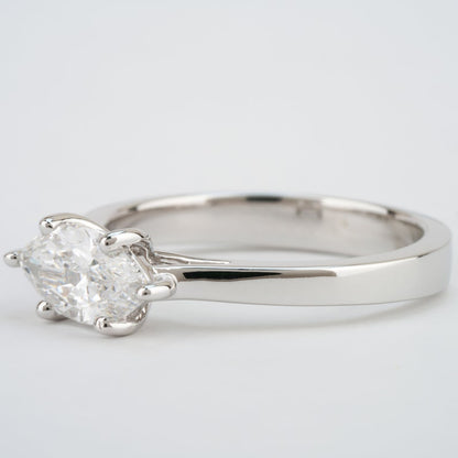 East West Marquise Lab Diamond Engagement Ring