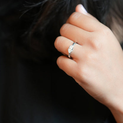 East West Marquise Lab Diamond Engagement Ring