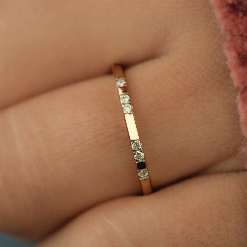 14K Gold Lab Diamond Micro Pave Wedding Band