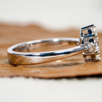 Marquise Lab Diamond Three Stone wedding ring