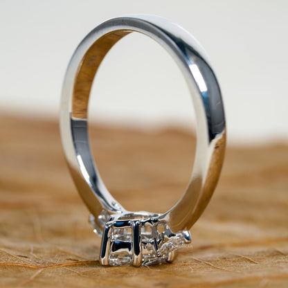 Marquise Lab Diamond Three Stone wedding ring