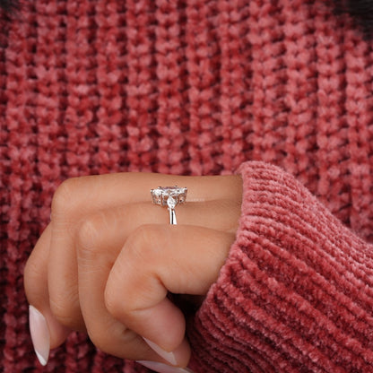 Marquise Lab Diamond Three Stone wedding ring
