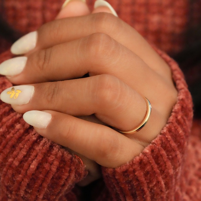 Single Round Lab Diamond Ring – Thin Minimalist Stacking Ring for Her